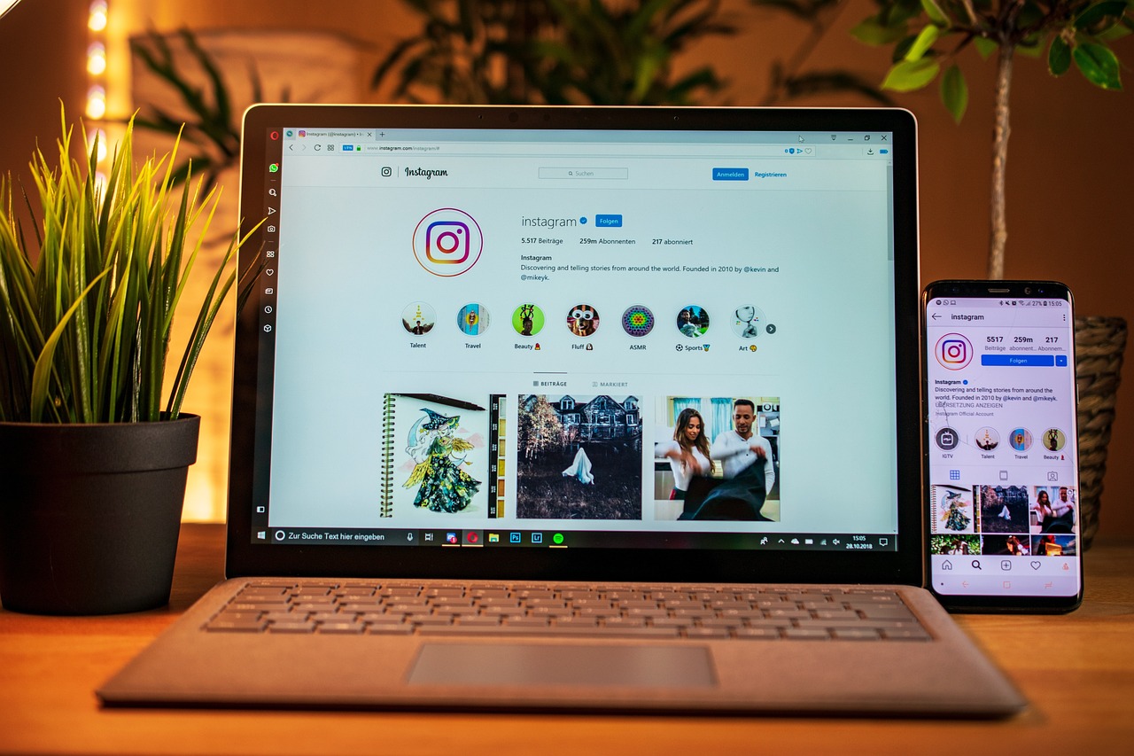 Laptop, mobile, instagram — "Effective Techniques to Increase Instagram Followers Quickly"